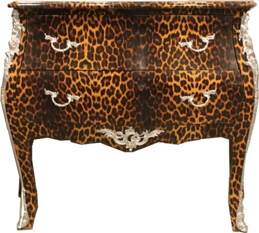 Mega-Angebot Casa Padrino Baroque chest Leopard with silver metal applications