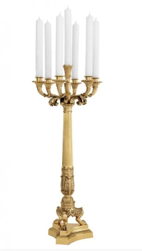 Finale Aktion Casa Padrino Massive luxury Candlestick antique style brass polished 79 x 30 cm - Candlestick
