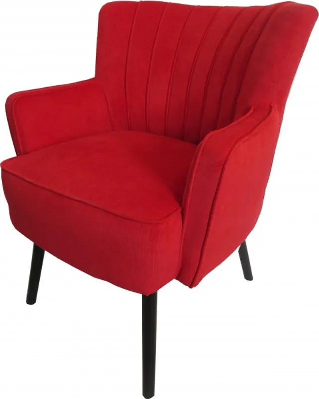 Direkt Vom Hersteller Casa Padrino Retro Salon armchair Red / Black - Cocktail armchair 60s chair