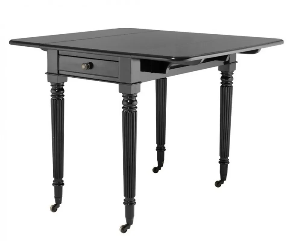 Casa Padrino luxury Art Nouveau table Solid England Black - dining table antique style - Empire Baroque colonial table Foldout Markenprodukt