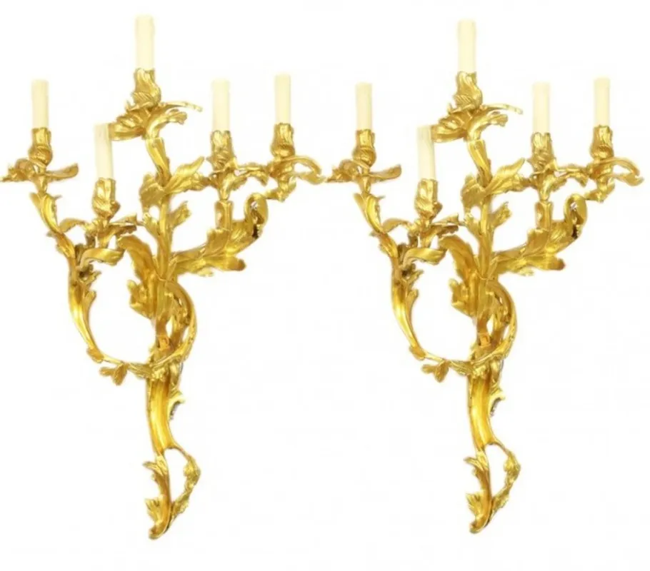 Casa Padrino Baroque bronze wall lights Set Rococo Gold - wall lamp wall lighting (2 lamps) Neue Kollektion