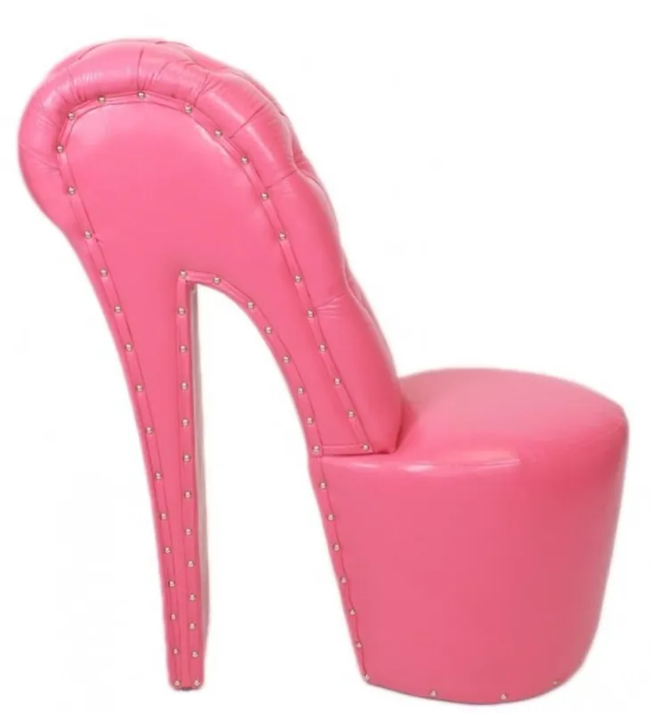 Casa Padrino High Heel armchair with decorative stones Rose Luxury Design - Designer armchairs - Furniture club - Shoe chair armchair Jetzt Kaufen
