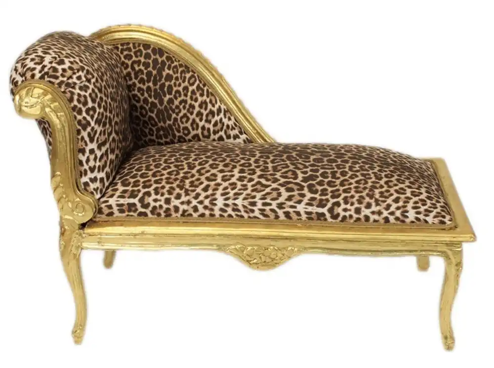 Casa Padrino Baroque Children chaise Leopard / Gold - Recamiere Baroque furniture Children bed Angebot