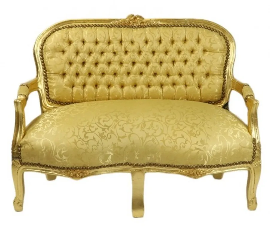 Casa Padrino Baroque Children Bench Gold Pattern / Gold Antique Style Kids sofa Schnäppchen