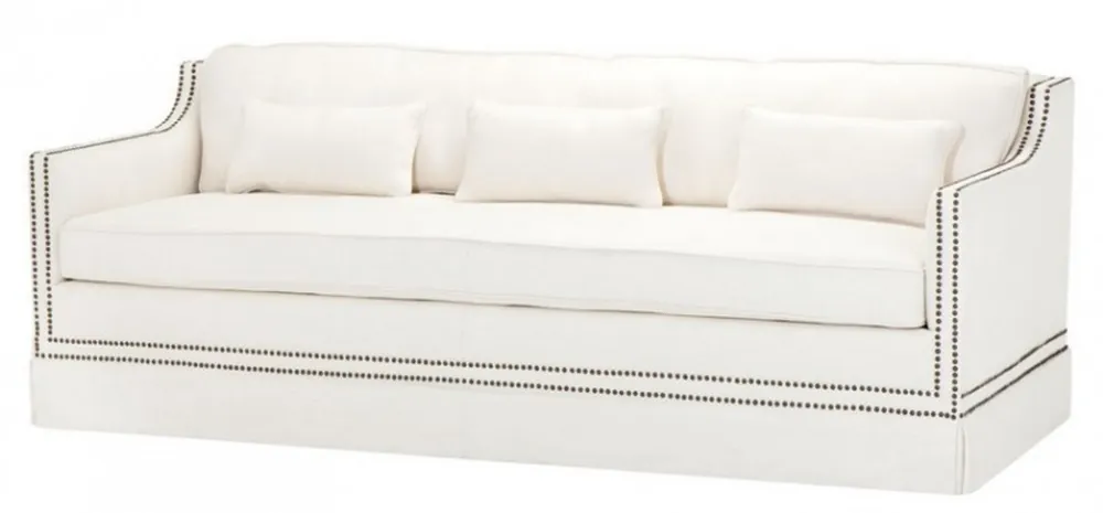 Casa Padrino luxury Belle Epoque bed Bright White Linen - Art Nouveau Art Deco - Luxury Collection Nur Für Kurze Zeit