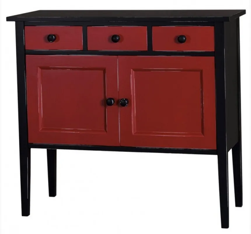 Casa Padrino Nouveau Chest 100 cm Black / Red - country style sideboard cabinet Expressversand