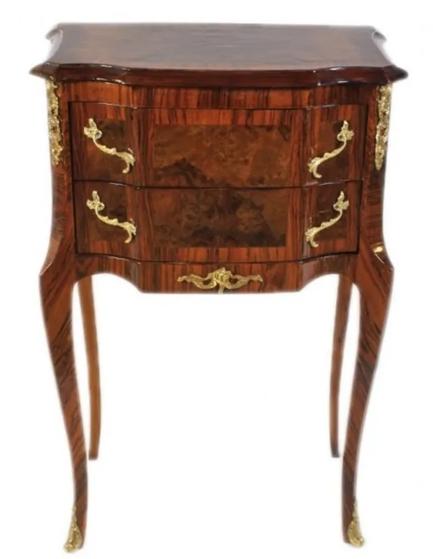 Expressversand Casa Padrino Baroque chest birdseye maple / gold with 2 drawers - bedside table antique style