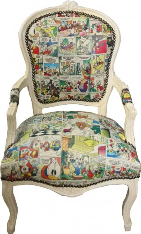 Preiswert Casa Padrino Baroque Salon Chair Caricatures / Antique Cream - furniture antique style