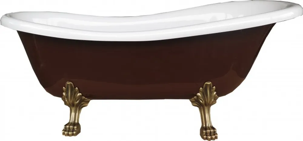 Detached Luxury Bath Art Nouveau Roma Brown / White / Antique Gold 1695mm Casa Padrino - Baroque Bathroom - Retro Antique Bathtub Kracherpreis
