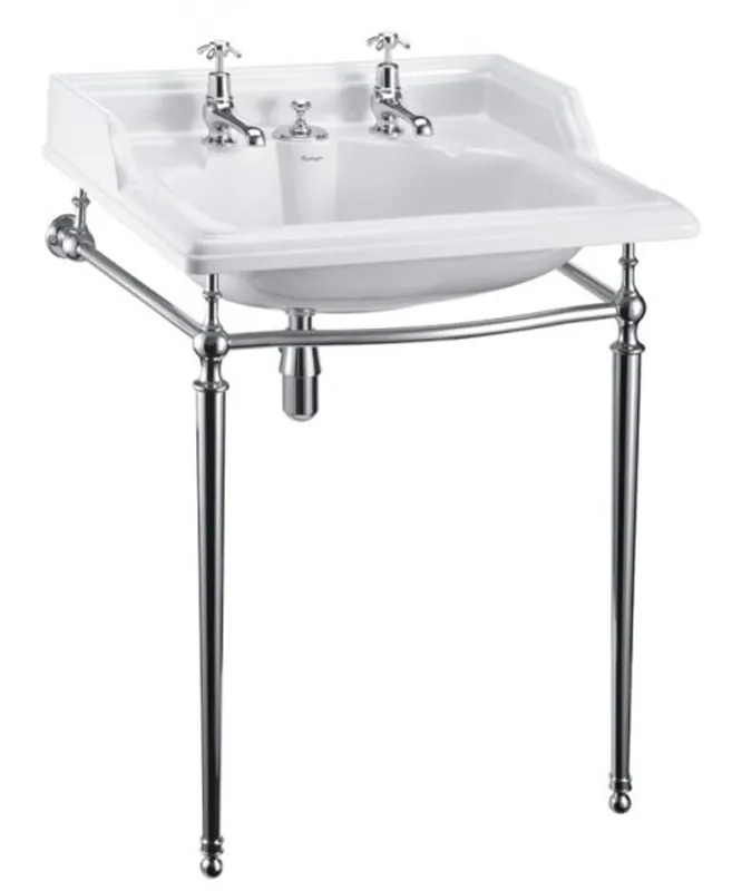 Casa Padrino Art Deco Stand Vanity White / Chrome with 2 tap holes - Nouveau sink baroque antique style Markenprodukt