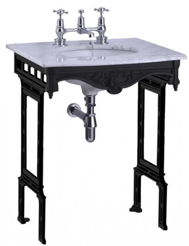Kracherpreis Casa Padrino luxury Art Nouveau stand vanity white / black with marble top - Baroque washbasin baroque antique style