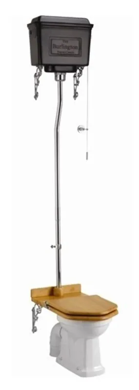 Abverkauf Casa Padrino luxury Nouveau WC White / Oak High Hanging painted black with aluminum cistern - baroque antique style