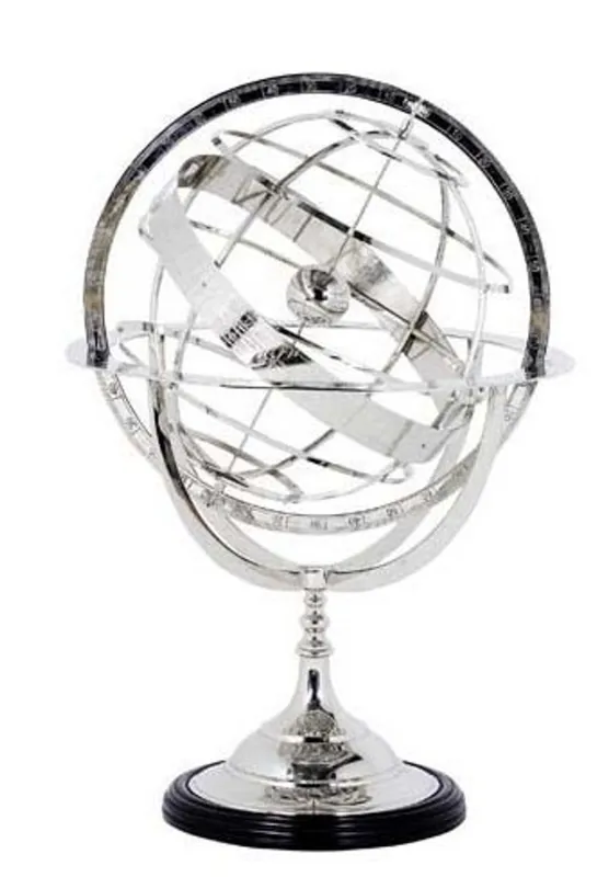 Casa Padrino luxury globe Nickel Finish Silver Height: 29 cm - Luxury Collection - Art Deco Letzte Chance