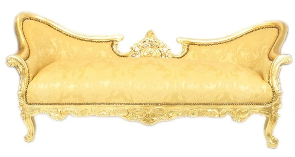 Neuheit Casa Padrino Baroque sofas Vampire gold floral pattern / Gold - Antique Furniture Design Sofa bed