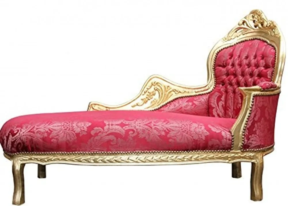 Casa Padrino Baroque chaise Mod2 Bordeaux pattern / Gold - Baroque Furniture Super-Preis
