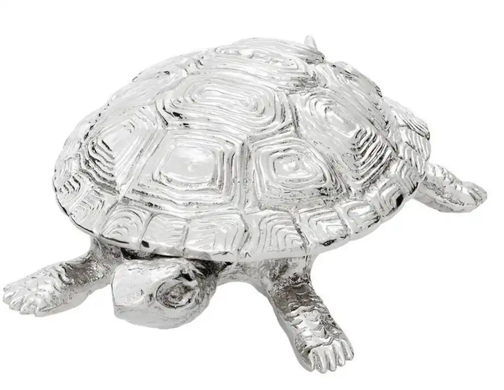 Casa Padrino luxury box with lid turtle nickel plated brass 26,5 x 15 x H. 8 cm - luxury decoration Angebot