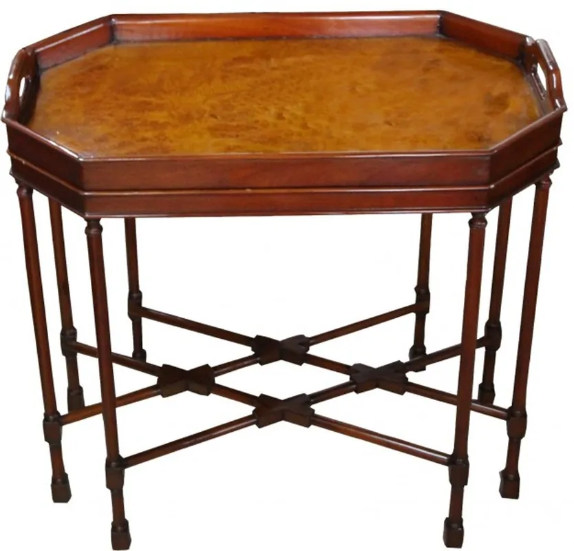 Casa Padrino coffee table bar table Octagon walnut brown H 60 cm, W 67 cm, D 40 cm - Art Nouveau table - Limited Edition Saisonangebot