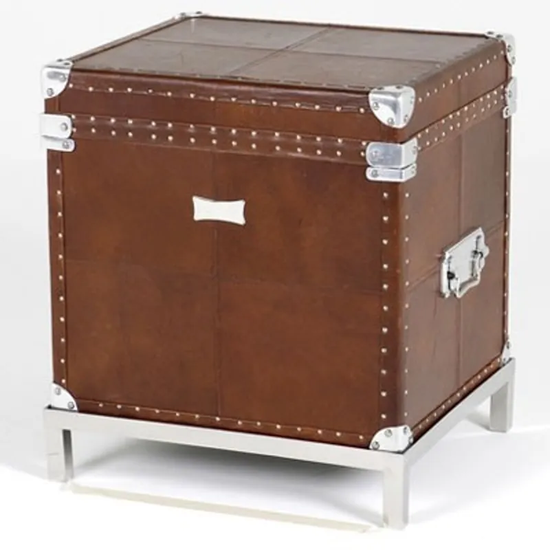 Nur Für Kurze Zeit Casa Padrino Vintage leather suitcase table Brown 45 x 40 x H50 cm - genuine leather vintage look