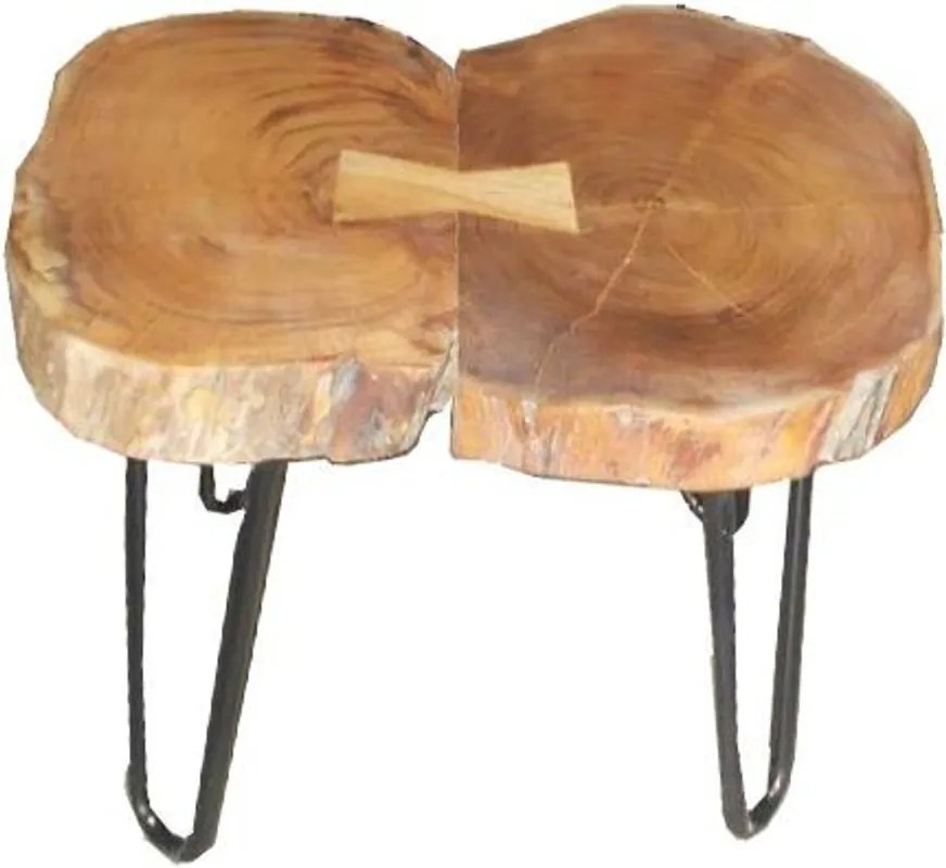 Casa Padrino table of acacia wood / iron 55 - 70 cm - Industrial Furniture Stool Table Direkt Vom Hersteller