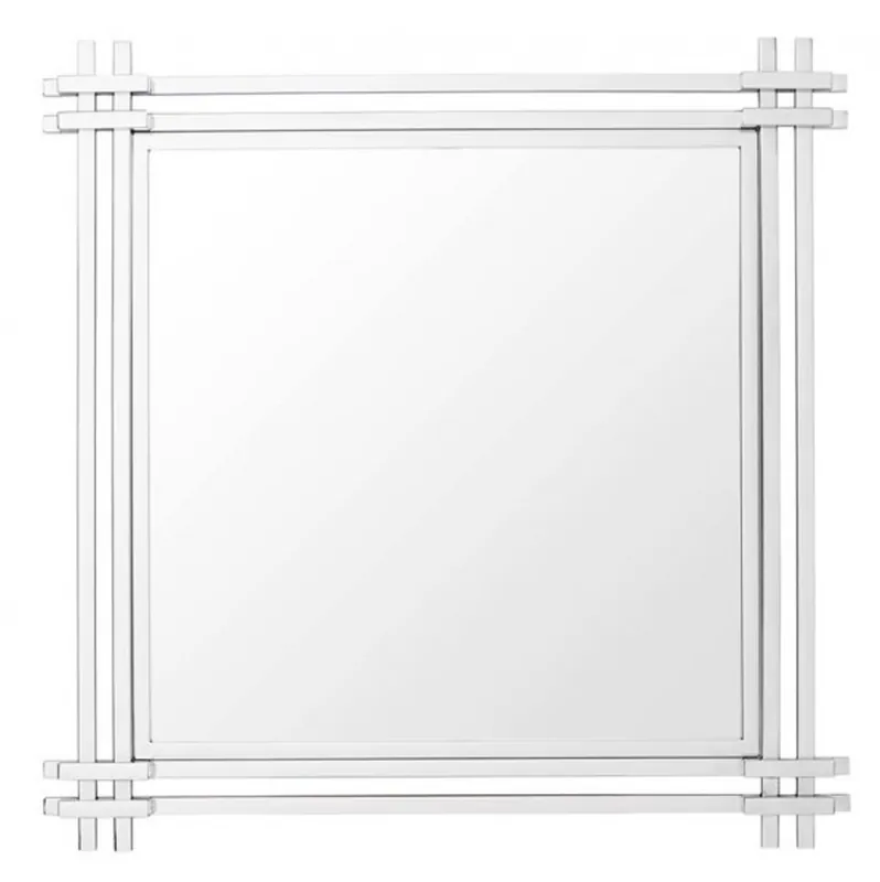 Preisknaller Casa Padrino luxury mirrors Art Deco 90 x 90 cm - stainless steel wall mirror - Luxury Hotel Furniture Collection