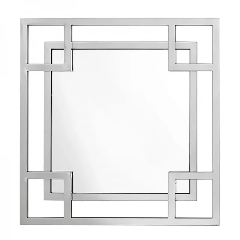 Casa Padrino luxury mirror Neoclassical 70 x 70 cm stainless steel plated - Wall Mirror - Luxury Hotel Furniture Collection Markenprodukt