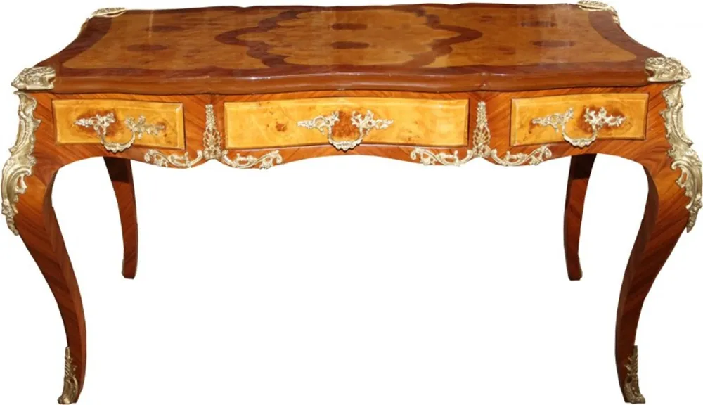 Aktuell Casa Padrino luxury baroque desk with 3 drawers brown / gold B 141 cm, d 71 cm - secretary luxury furniture