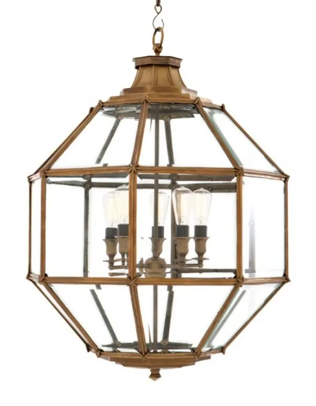 Casa Padrino Luxury Lantern - Luxury Brass Hanging Light Diameter 80 x H 98 cm Markenprodukt