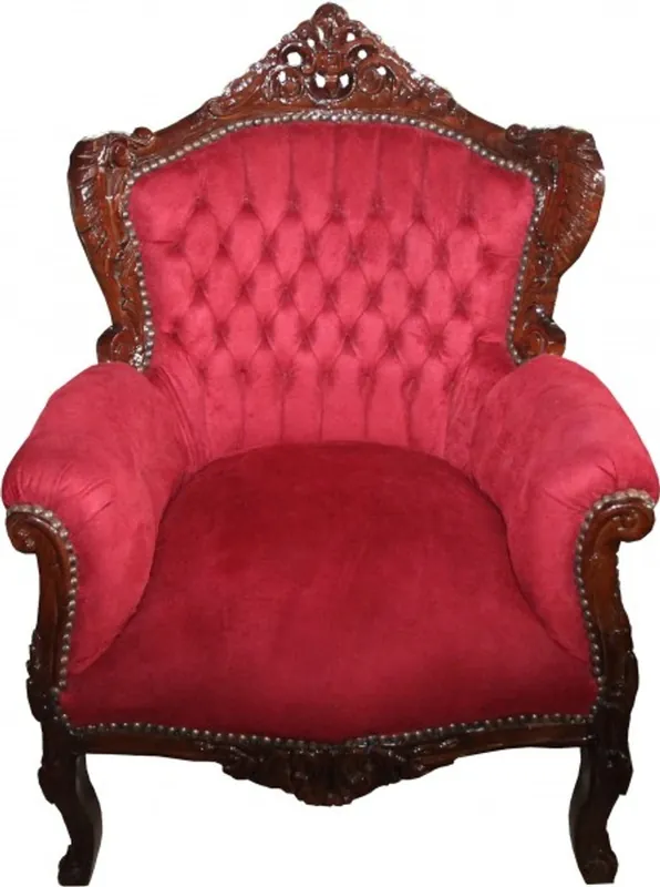 Preiswert Casa Padrino Baroque armchair Lord Bordeaux Red / Brown - Antique style
