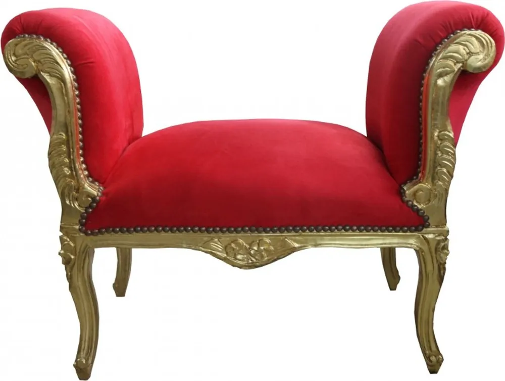 Casa Padrino baroque stool stool Red / Gold - Bench Knallerangebot