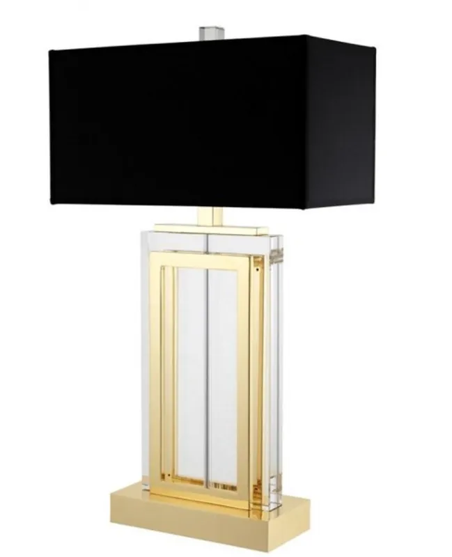 Preisknaller Casa Padrino Luxury Table Light Gold Diameter 25 x 38 x H 67.5 cm - Luxury Hotel Table Lamp