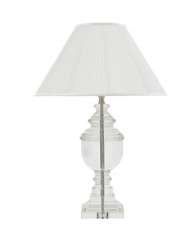 Casa Padrino Luxury Table Light Nickel - Luxury Crystal Glass Table Lamp Zertifiziert