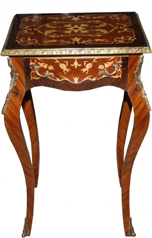 Sale Casa Padrino baroque chest of drawers with drawers brown inlaid H 77 cm, B 45 cm - antique style - nightstand console
