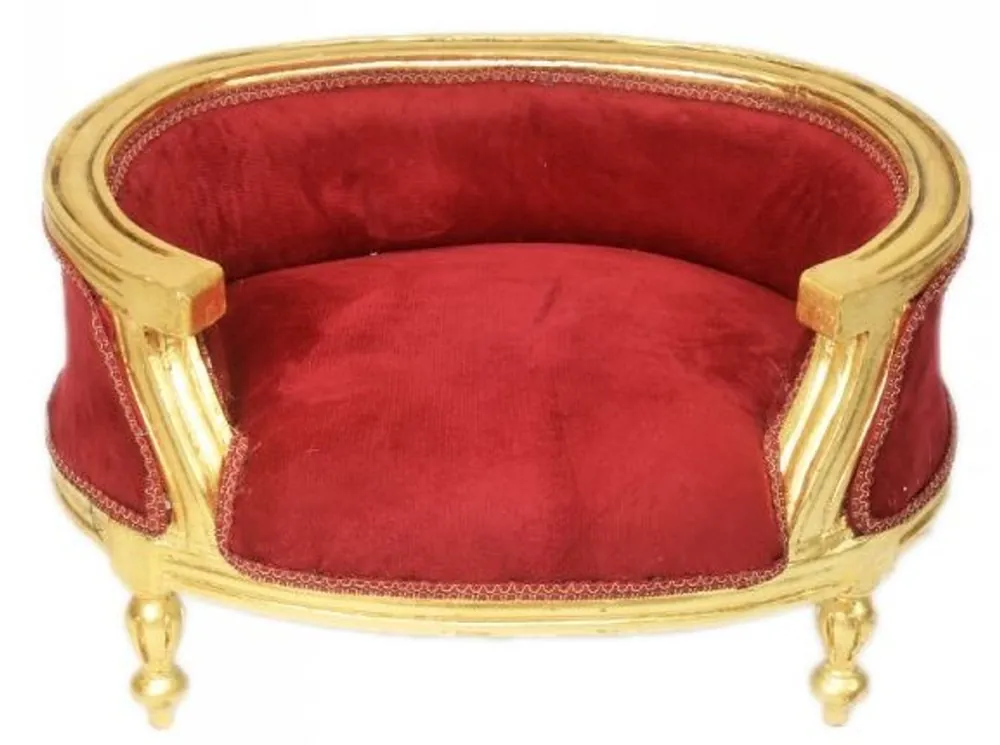 Casa Padrino Baroque Cats & Sofa Bordeaux / Gold Dog Bed & Cat Bed Aktuell