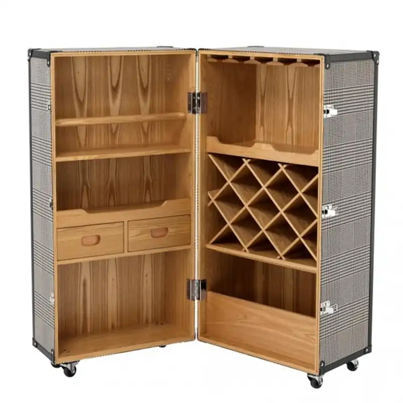Casa Padrino luxury bar cabinet in vintage suitcase design black / white - chest of drawers - Art Deco baroque art nouveau wardrobe - luxury hotel bar trolley Bestseller
