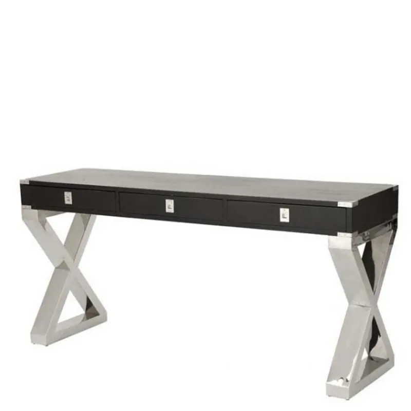 Beliebt Casa Padrino luxury desk black / stainless steel polished - luxury hotel furniture