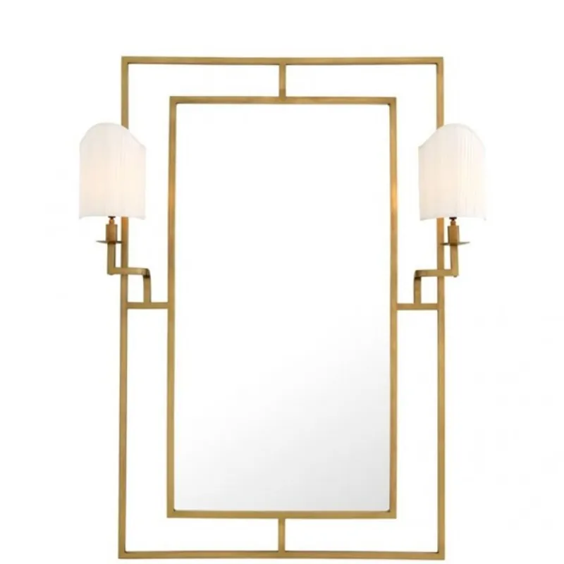Casa Padrino Luxury Designer Wall Mirror Brass 113 x H 140 cm - Luxury Hotel Mirror Günstig