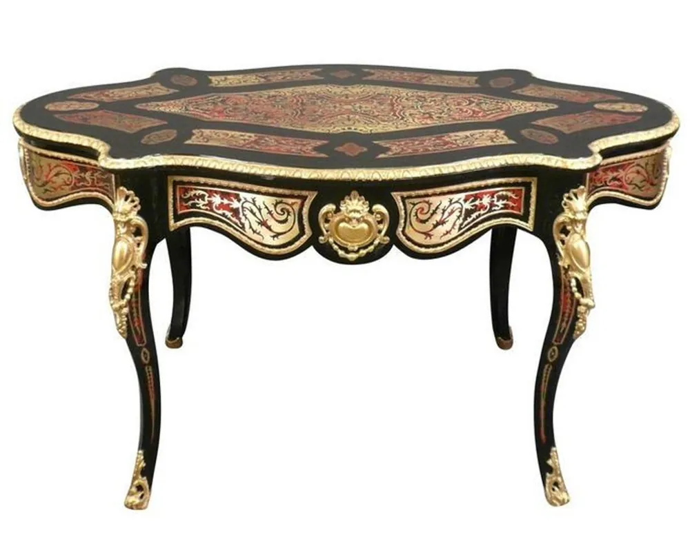 Casa Padrino Baroque Boulle Secretary Oval - Handmade from solid wood - Baroque desk office furniture Beliebt