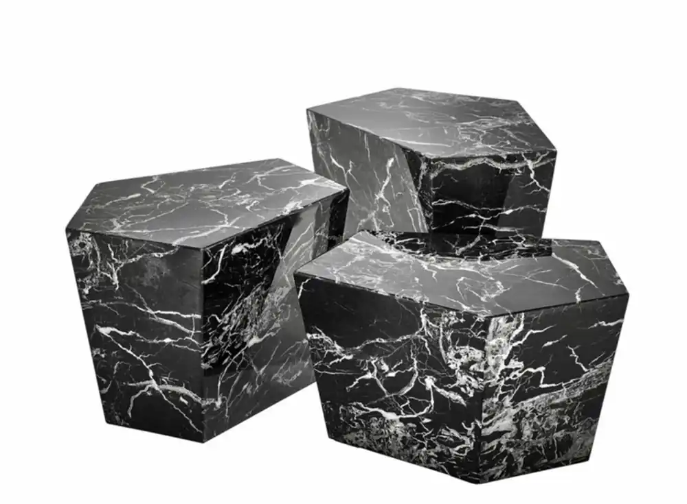 Super-Preis Casa Padrino Art Deco luxury coffee table faux marble set of 3 - living room coffee table - Luxury Table