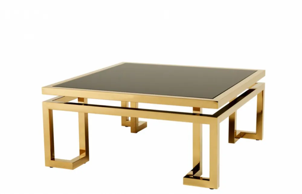 Casa Padrino Art Deco luxury coffee table gold with black glass - living room coffee table - Luxury Collection Expressversand