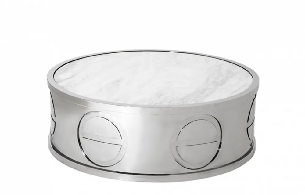 Casa Padrino Art Deco luxury coffee table with marble top 100 x H. 32 cm - living room coffee table - Limited Edition Sonderaktion
