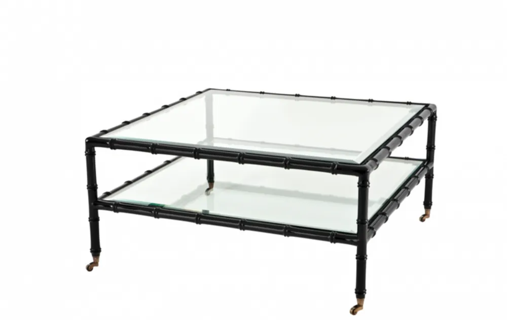 Preiswert Casa Padrino Art Deco luxury teak wood coffee table black - living room coffee table - Luxury Quality