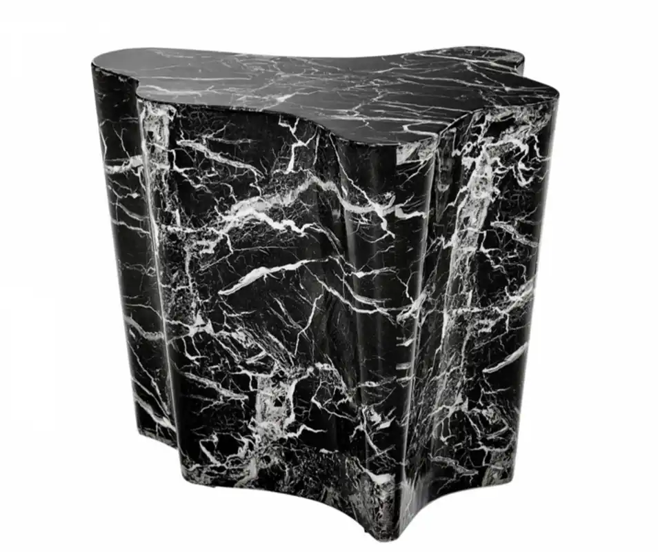 Echt Casa Padrino luxury art deco designer side table black faux marble - Luxury Designer Side Table