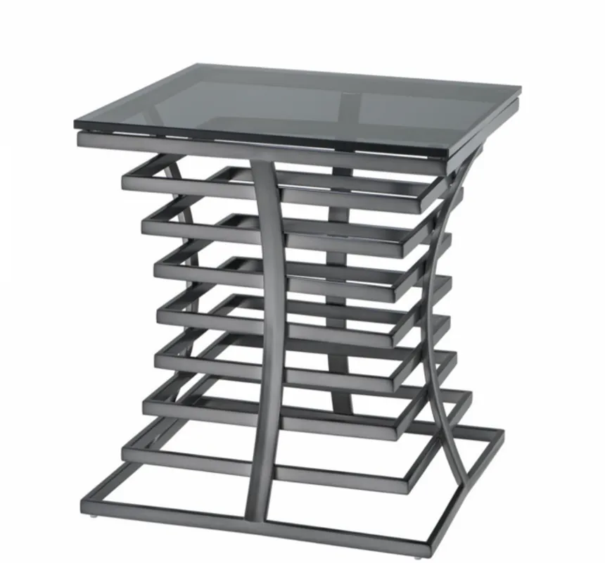Casa Padrino luxury art deco designer side table bronze with smoke glass - Luxury Designer Table Preisknaller
