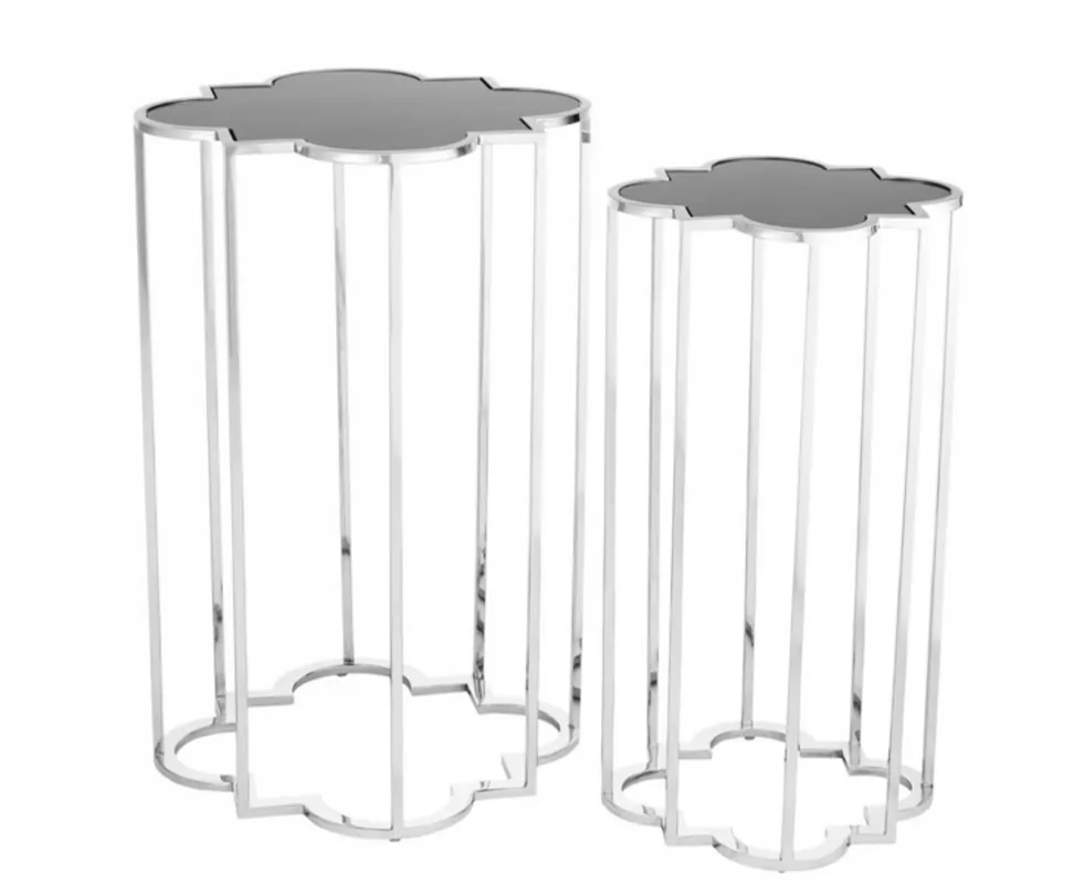Letzte Chance Casa Padrino luxury art deco designer side table set of 2 - Designer Side Table Furniture