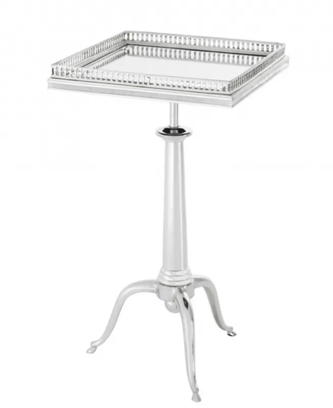 Günstig Casa Padrino luxury art deco designer side table silver plated - Luxury Hotel Table