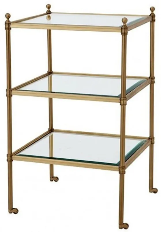 Casa Padrino luxury art deco designer brass side table 42 x 42 x H. 71 cm - Luxury Side Table Sonderaktion