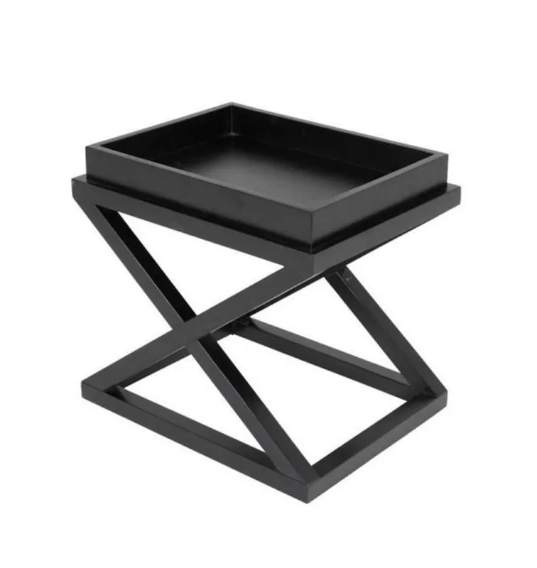 Casa Padrino luxury art deco designer birch wood side table black - Luxury Hotel Table Echt