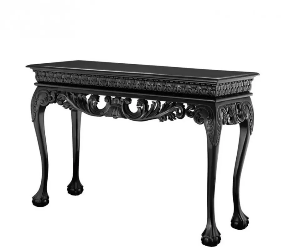 Casa Padrino Luxury Mahogany Wood Console Table Black 152 x 52 x H. 101 cm - Luxury Collection Zertifiziert