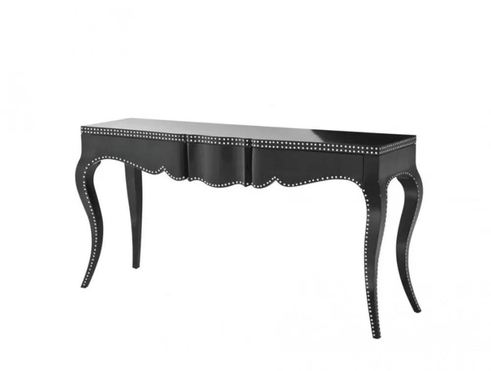 Kracherpreis Casa Padrino Luxury Mahogany Wood Console Table Black 163 x 46.5 x H. 83 cm - Luxury Quality