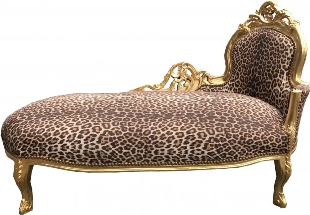 Neu Casa Padrino Baroque chaise longue King leopard / gold chaise longue Recamiere
